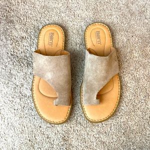 Born Inti Leather Sandal Women’s 8 Taupe Suede